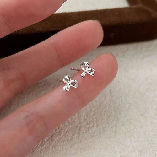 S925纯银三叶草耳钉女小众轻奢小清新精致耳环耳饰2025新款潮