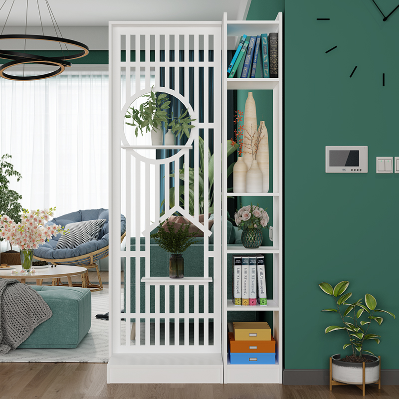 新中式隔断雕花屏风入户家用装饰小户型玄关柜座屏经济型客厅简约