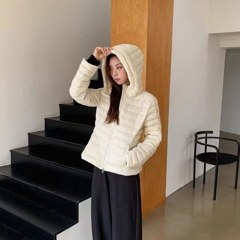 冬季排骨连帽显瘦保暖羽绒服女