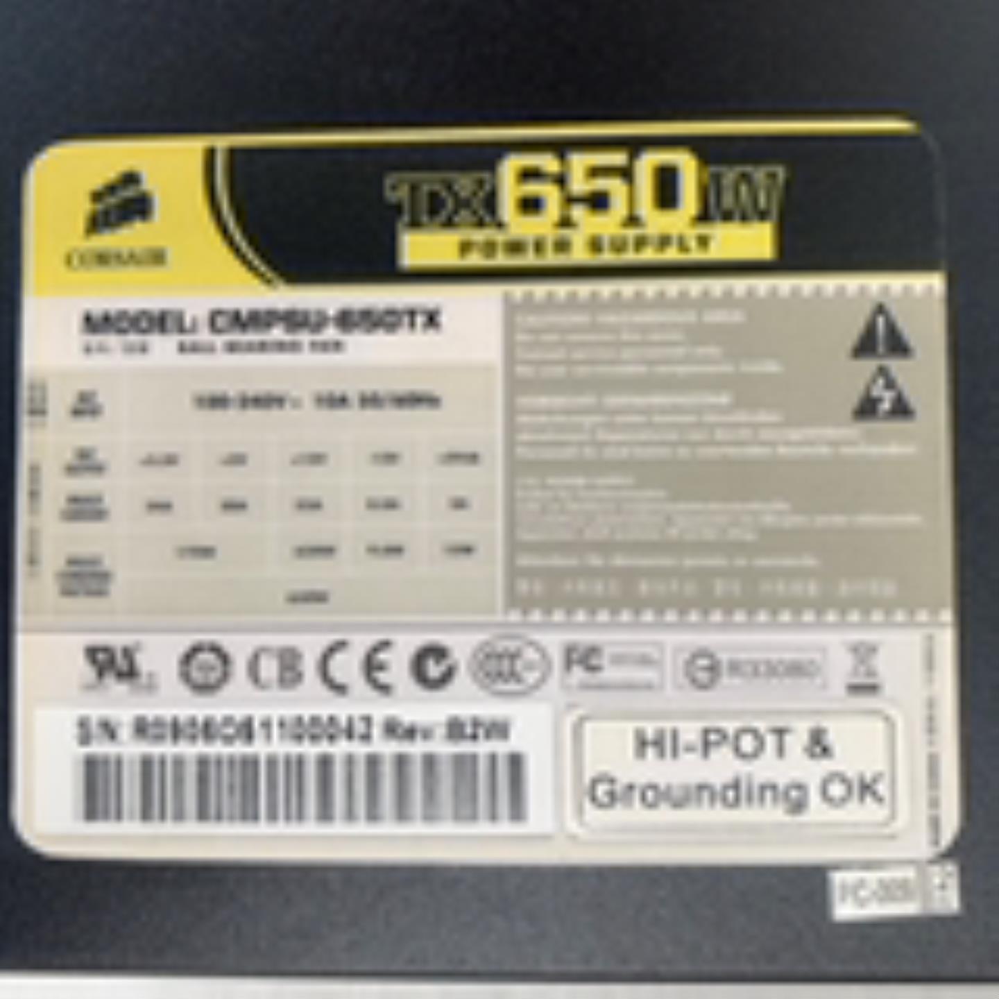 拆机 海盗船 CMPSU-650TX TX650W非模组电源额定650W 实物图 现货