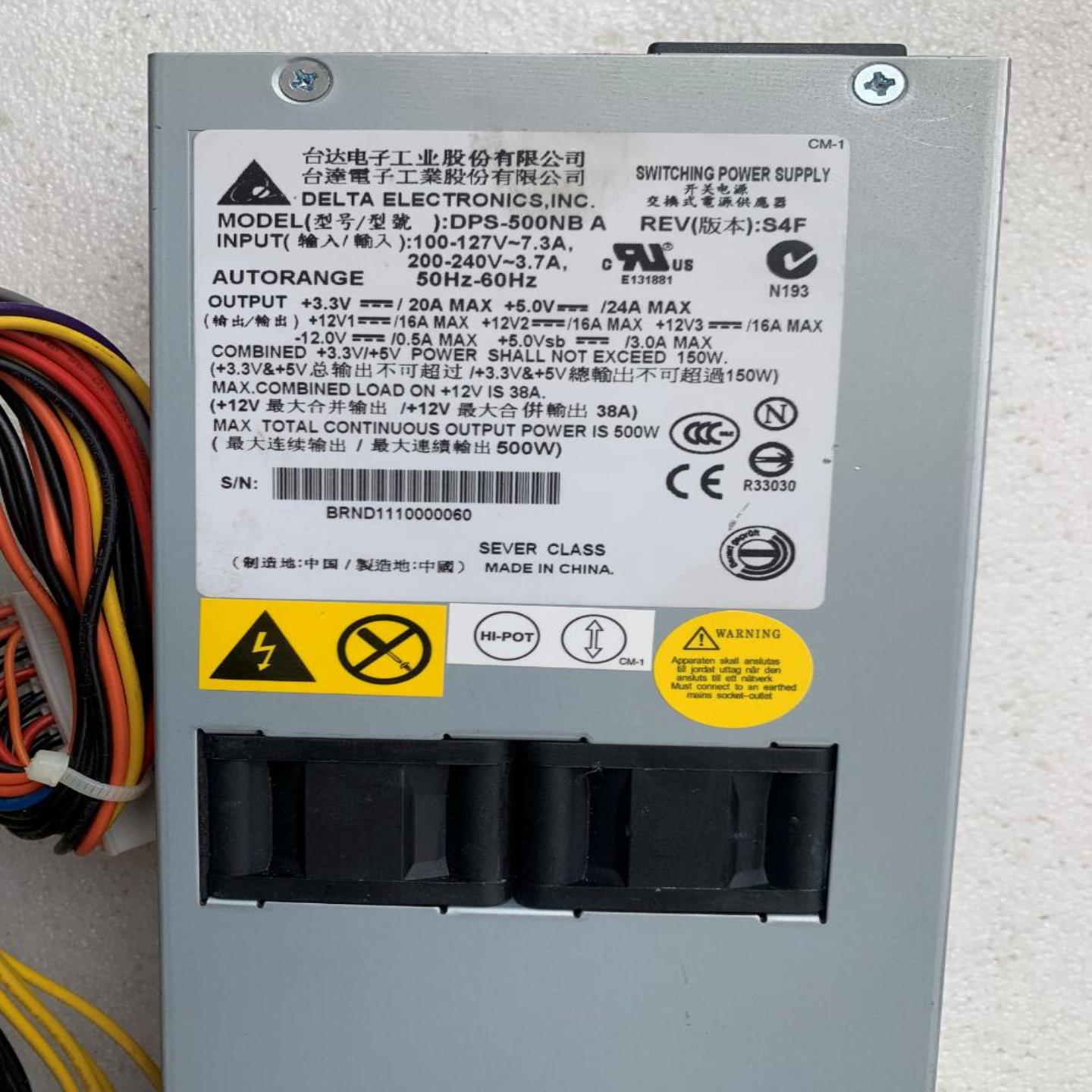 二-手原装拆机台达 DPS-500NB A 500W 大1U服务器电源 上海现货