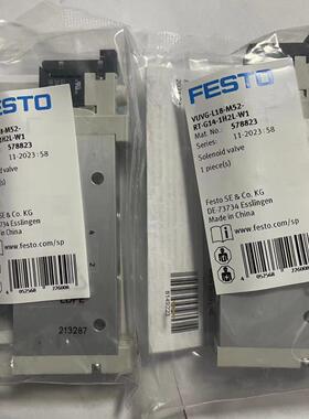 festo电磁阀VUVG-L18-M52-MT-G14-1H2L-W1 578824 578823全新正品