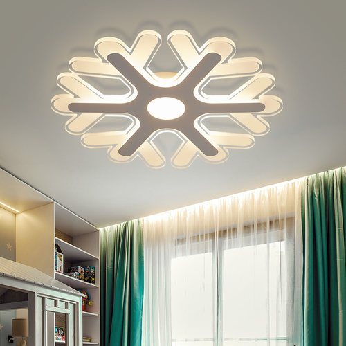 智能调光护眼雪花灯卧室灯变色