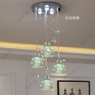 2026新款轻奢水晶四头餐厅灯吊灯现代三头饭桌灯楼梯过道灯灯具