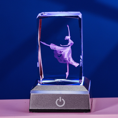 K9水晶发光简约卧室摆件3D内雕