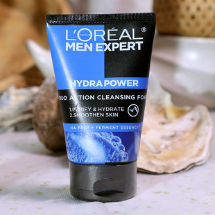 进口欧莱雅男士水能双效锁水洗面奶深层补水保湿100ml不紧绷港货