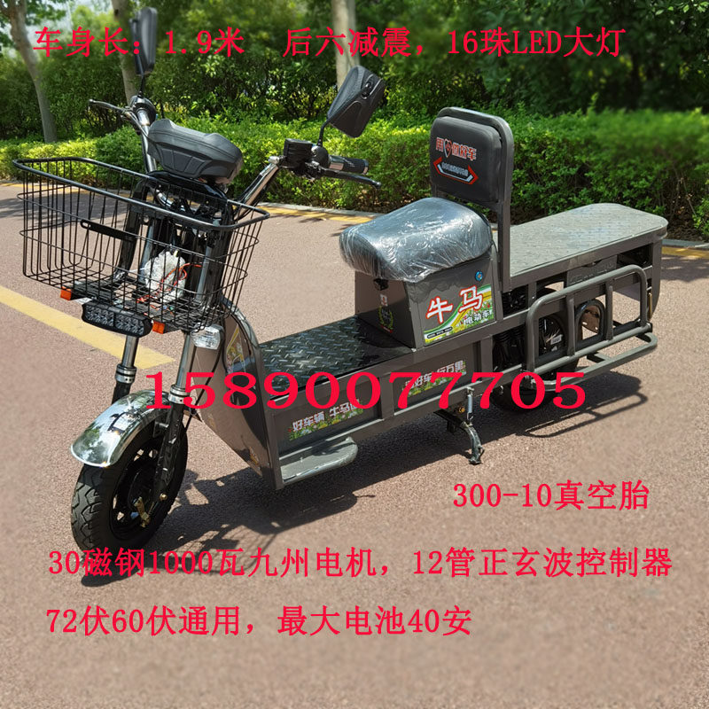 载重王电动电瓶车72v60v拉货载货牛马摩托车外卖送货大力神长跑王