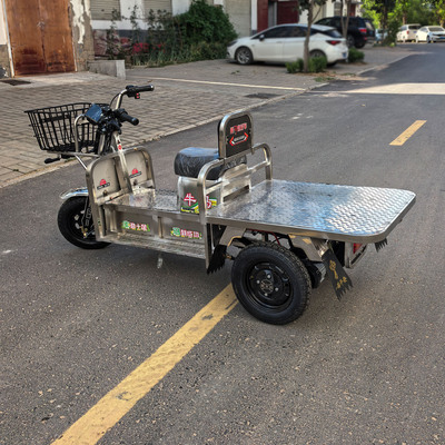 牛马不锈钢平板电动电瓶小三轮车
