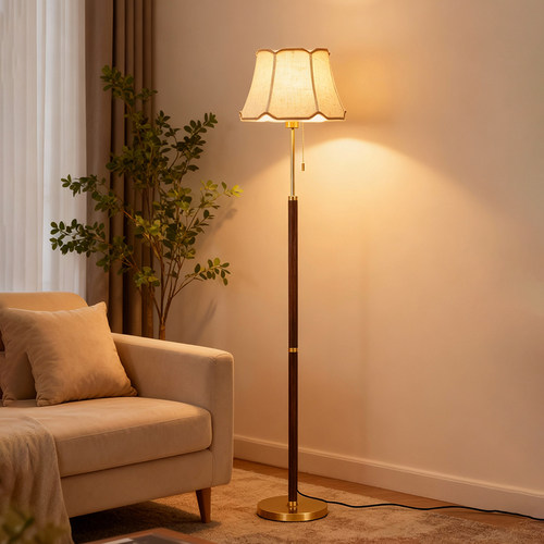 新款高级感实木落地灯装饰摆件