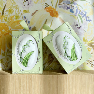 铃兰花刺绣擦手巾结婚宴会伴手礼毛巾周岁生日宴回礼毛巾礼盒装