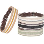 皮项圈宠物项圈狗狗项圈脖圈颈圈脖套拼接织带牛皮头层全粒面