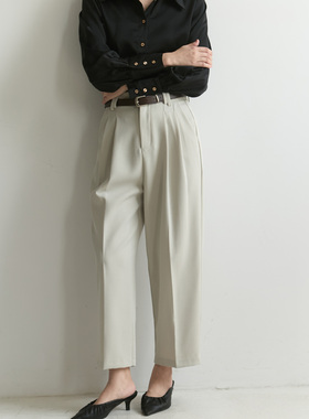 XINER 高级感直筒裤正装女春秋长袖设计感小众职业通勤面试西装裤