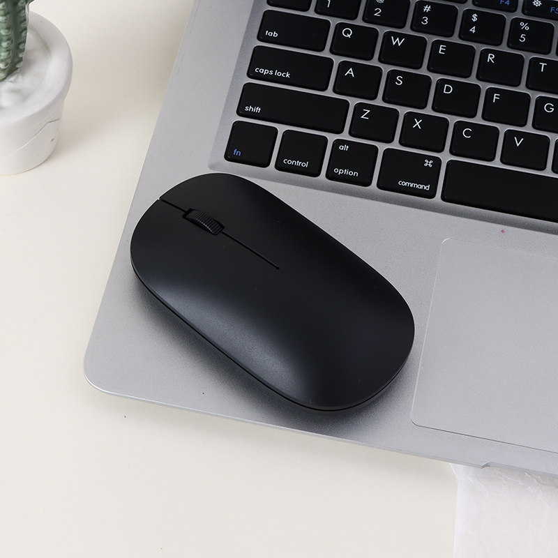 熙美诚品鼠标简约办公无线鼠标黑色人体工学舒适省电平板电脑鼠标