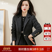 新款 气质知性职场长袖 外套修身 米思阳2025冬季 显瘦一粒扣西装 2839