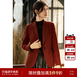 西装 米思阳2025冬季 简约毛呢短外套复古设计感正装 经典 女4442 新款