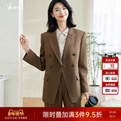 米思阳2026春季 直筒干练外套女0337 修身 新款 英伦风高级感职业西装