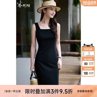 米思阳2026夏季新款知性优雅百搭OL修身显瘦小黑裙连衣裙女1068
