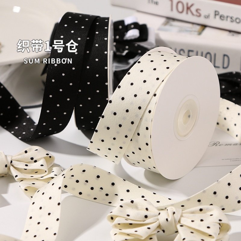 双面波点压条带黑白圆点丝带手工DIY蝴蝶结发夹发饰织带包边辅料,纺织面料/辅料/配套,织带/丝带/缎带,淘宝优惠券,粉丝福利购,淘宝优惠卷