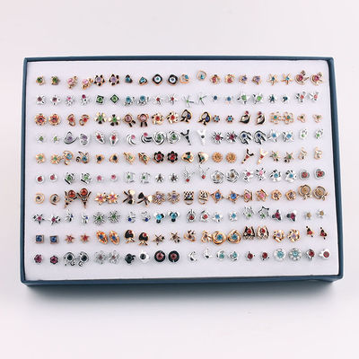 100对混装塑料防过敏女耳钉