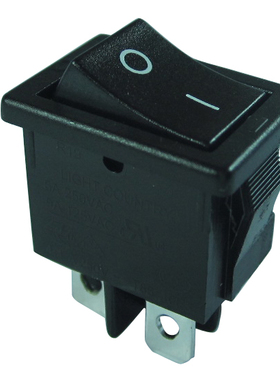 进口船形电源翘板开关R19双路4脚R9D2全黑红色DC220V小船型开关