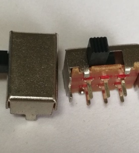 2档拨动滑动开关卧式SK22F1418G46脚侧面推动电源开关间距3MM玩具