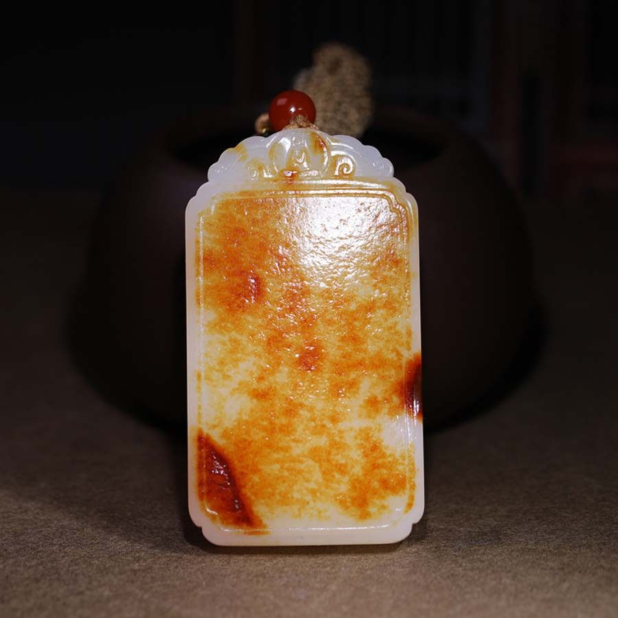 玉秀和田玉挂件平安无事牌定制牌