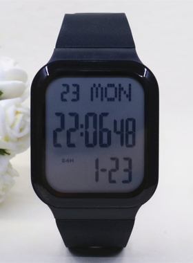 OTS青少年粉色电子表男孩女孩夜光小方块中高学生户外运动手表