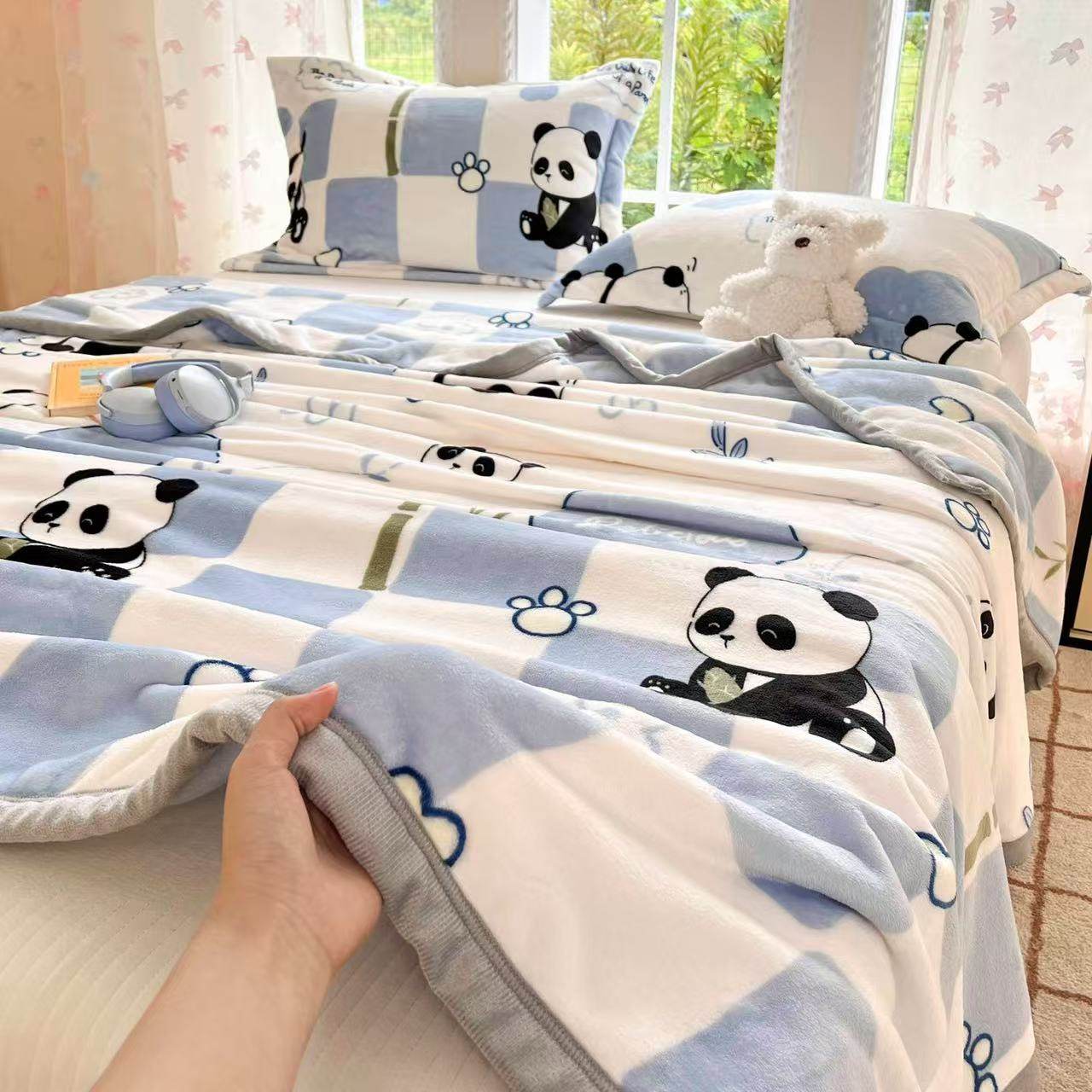 双面牛奶绒毛毯加绒厚床单冬季珊瑚绒盖毯学生宿舍办公室午睡毯子,床上用品,休闲毯/毛毯/绒毯,淘宝优惠券,粉丝福利购,淘宝优惠卷