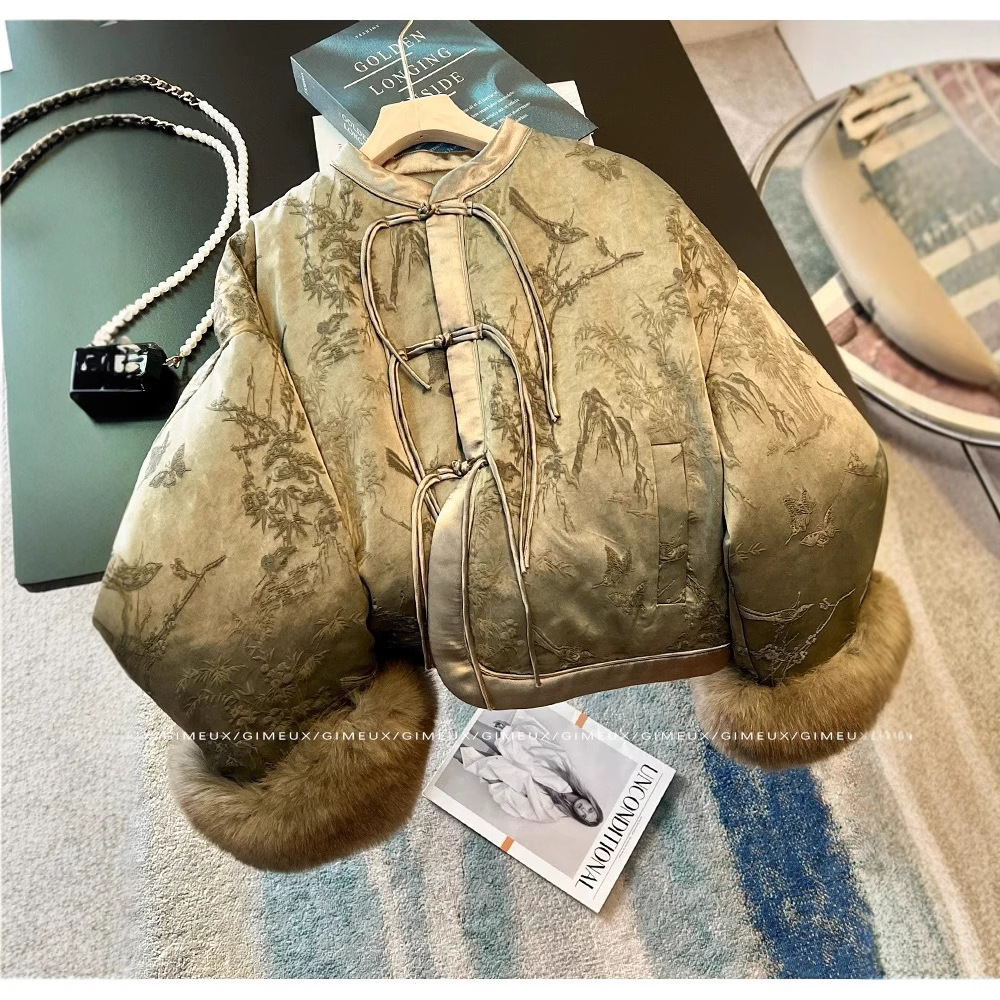 新中式厚羽绒服女款2024