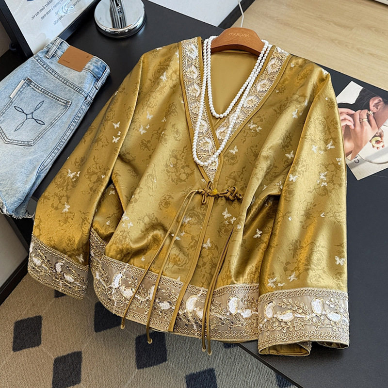 新中式宋锦外套女古风唐装