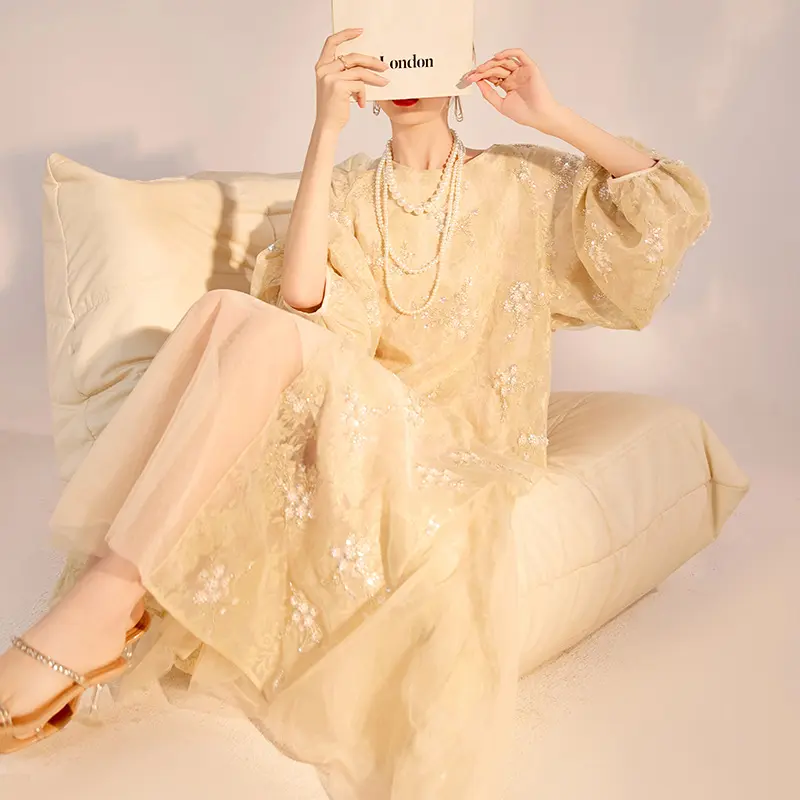 新中式连衣裙刺绣长裙气质高级感