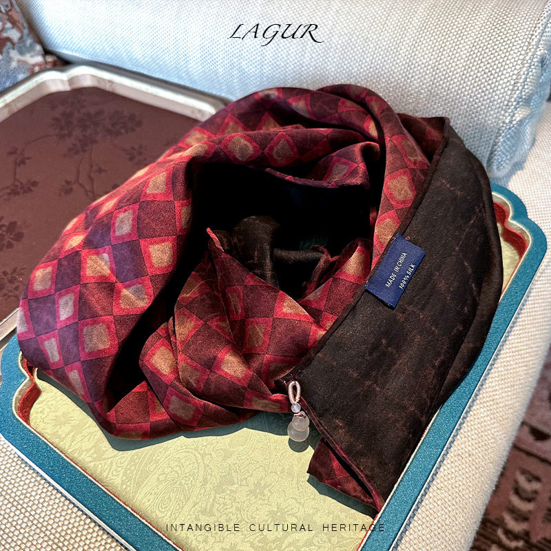 非遗香云纱100桑蚕丝围巾