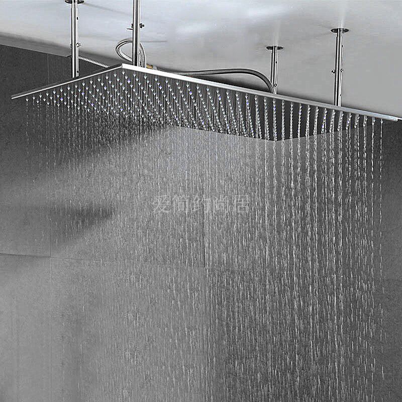 天幕式吊顶大花洒头30/60/80/100/120公分不锈钢雨撒置顶淋浴喷头