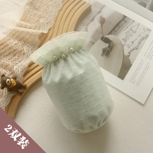 学习工作短款 2双 冬羽绒服套袖 套三层防污护袖 米白 少女洋气蕾丝袖