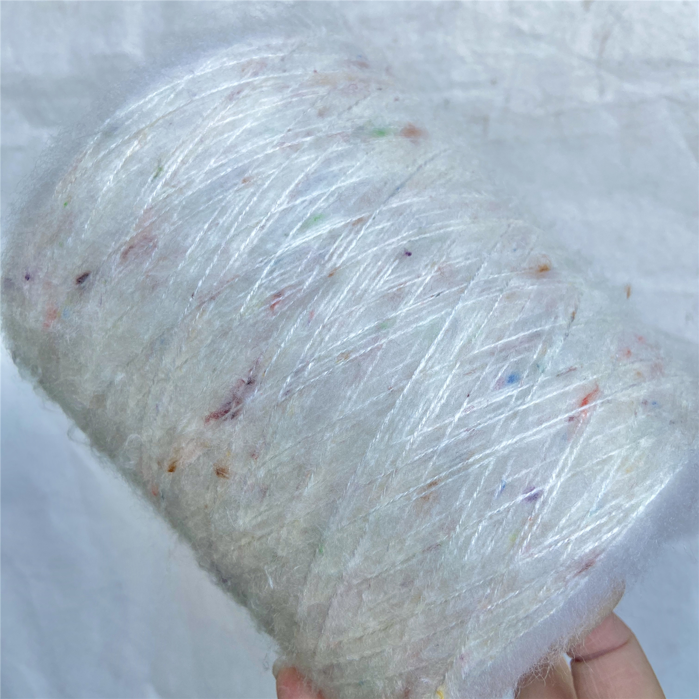 彩点马海毛柔软不扎配线混线