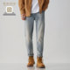 款 日常通勤冬季 休闲修身 曼卓科华四季 中腰铅笔裤 男士 弹力牛仔长裤