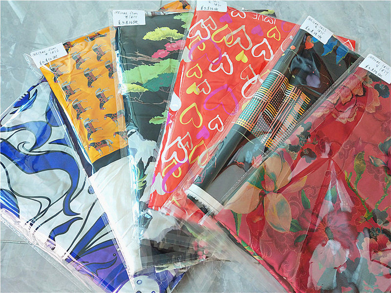 真丝素绉缎花色零头布100%桑蚕丝面料大块服装床品连衣裙旗袍布料