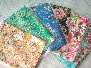 真丝布料零头大块乔其纱桑蚕丝面料花色服装连衣裙丝巾