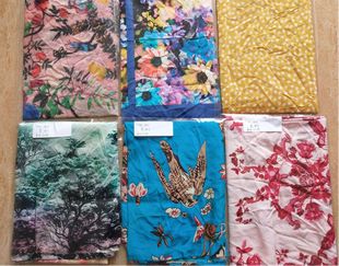 真丝布头大块双绉高端花色零头布100%桑蚕丝面料服装布料清仓处理