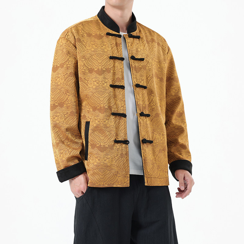春季风男装新中式双面穿夹克复古唐装汉服外套A118-A8809P145,男装夹克,电商A118