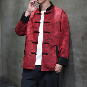 春秋风男装新中式双面穿夹克唐装汉服大码外套A118-A8809P145图片