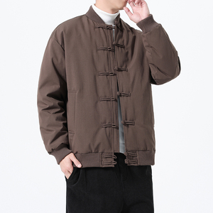 90%白鸭绒冬季风唐装汉服男士复古羽绒服外套A118-YR206P245图片