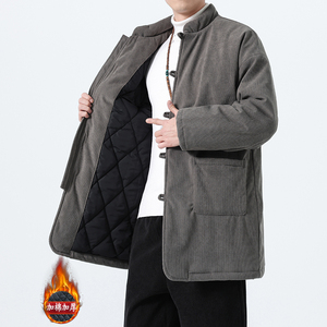 冬季风唐装灯芯绒棉衣保暖大码男士立领外套A118-MY6609P165，男装棉衣，电商A118