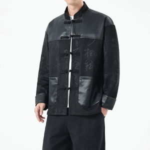 春季风男装夹克新中式复古唐装汉服麂皮绒外套A118-A8831P120图片