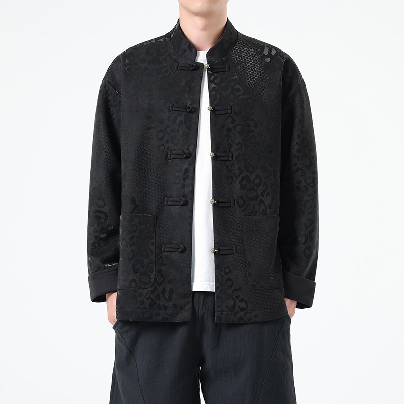 2025春季风男装新中式夹克唐装汉服豹纹外套A118-A8816P120图片