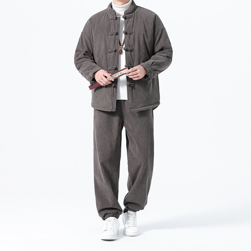 冬季风唐装棉衣中式复古大码保暖加绒套装男A118-TZ7705P205,男装棉衣,电商A118