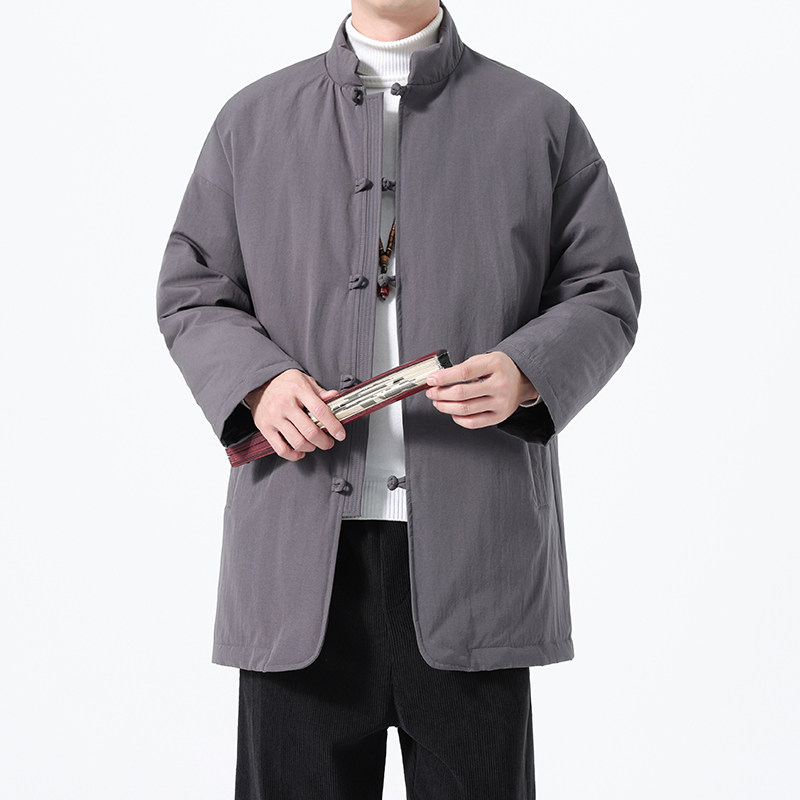 90%白鸭绒冬季风唐装中长款羽绒服保暖外套男A118-YR207P285,男装羽绒服,电商A118