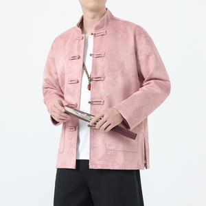 秋季风男装唐装汉服麂皮绒夹克中山装盘扣外套A118-A8835P115图片