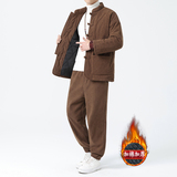 冬季风套装棉服中式复古唐装棉衣加厚保暖外套男TZ010-P200，男装T恤，电商A118