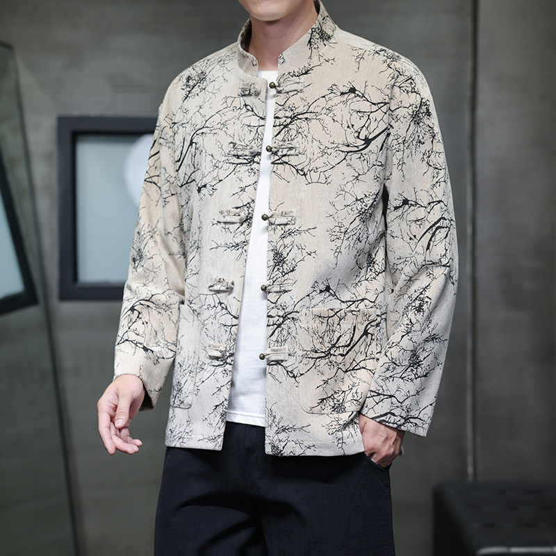 2025春季风提花夹克新中式复古唐装汉服外套男A118-A8818P120,男装夹克,电商A118